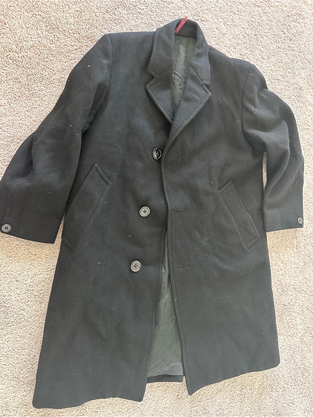Vintage 1960s Tailored John Collier Heavy Wool Overcoat (Milium Lining)